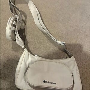 lululemon athletica Cream Crossbody Sling Bag with Front Pocket